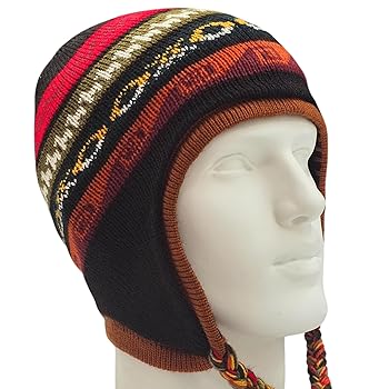 Peruvian hat Alpaca Beanie for Men and Women, hat with Ear